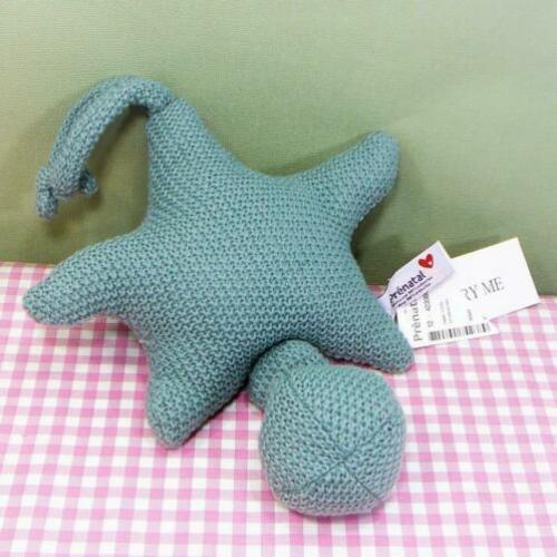 Prenatal baby muziekdoosje gebreid groen/blauw Nieuw