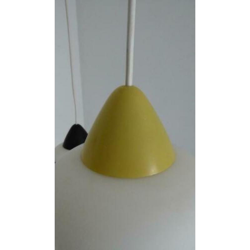 Philips vintage hanglamp Louis Kalff gekleurde bevestiging