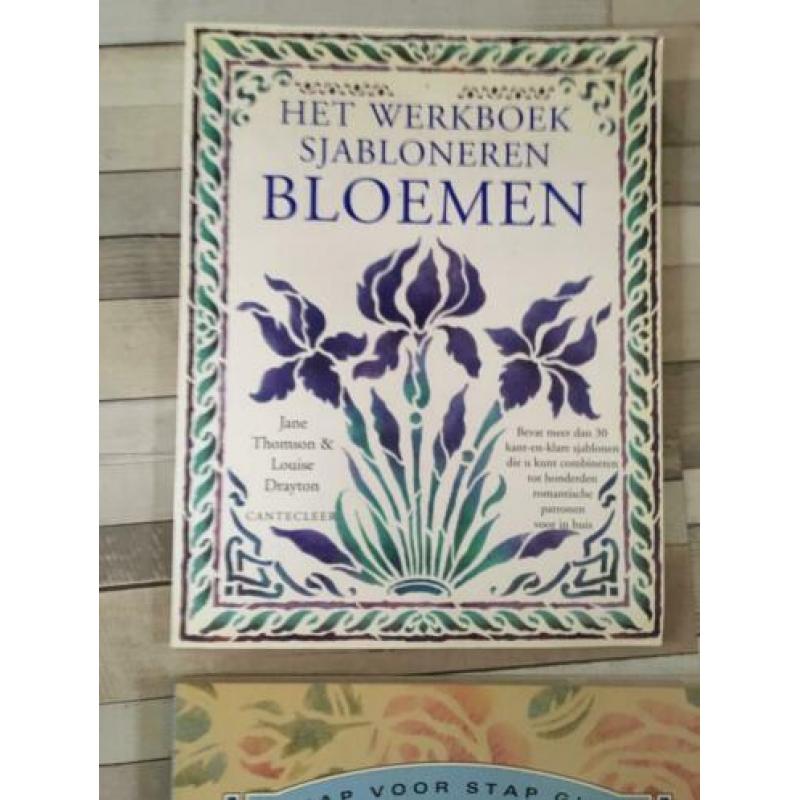2 mooie hobby boeken sjabloneren met ongebruikte sjablonen