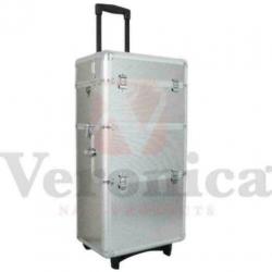 Aluminium cosmetica trolley 3 in 1 ZILVER