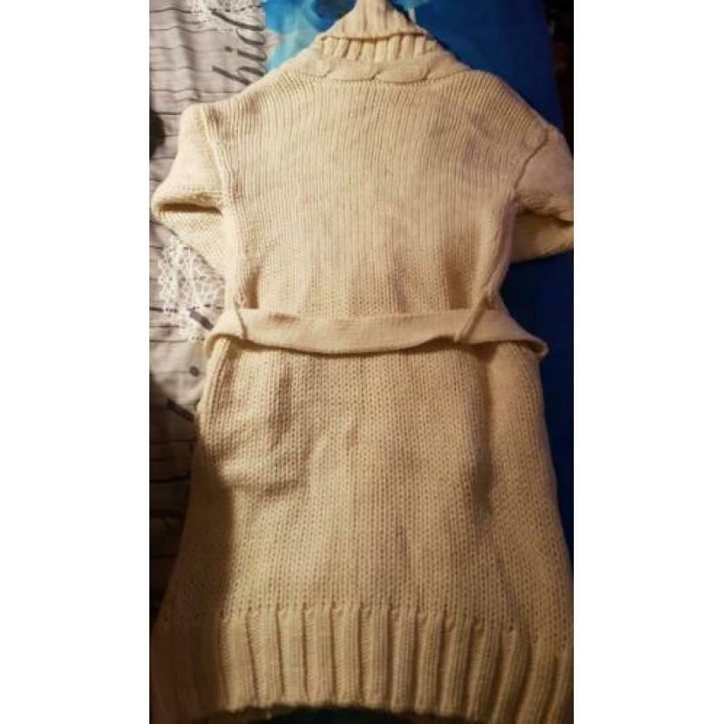 Gaaf grove lange creme kleurig vest maat m/l