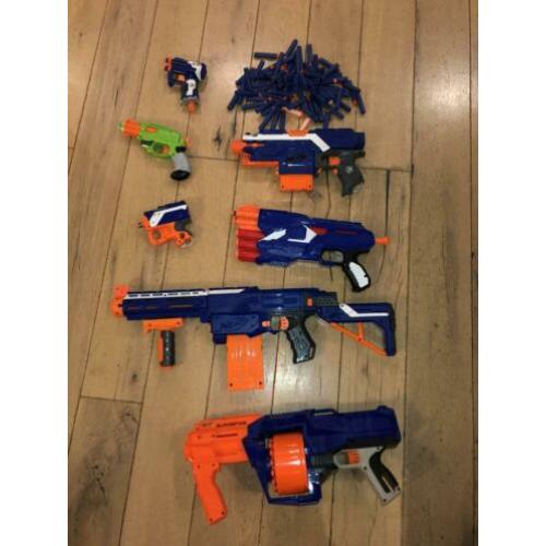 7 nerf pistolen/geweren +-120 kogels