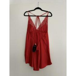 Nieuw Hunkemöller rode slipdress negligé maat xl