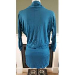 Nieuw CLAUDIA STRATER top 34 XS blauw mouw topje shirt S 36