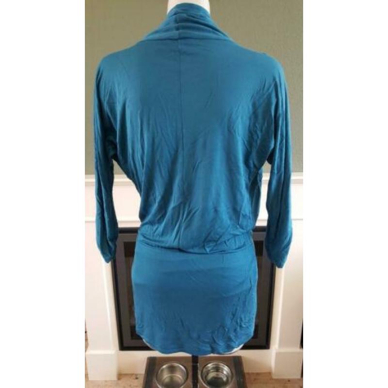 Nieuw CLAUDIA STRATER top 34 XS blauw mouw topje shirt S 36