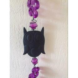 Nieuwe raamhanger, hanger met uilen en Waxinelichthouder