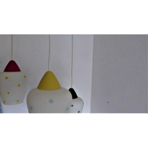Philips vintage hanglamp Louis Kalff gekleurde bevestiging
