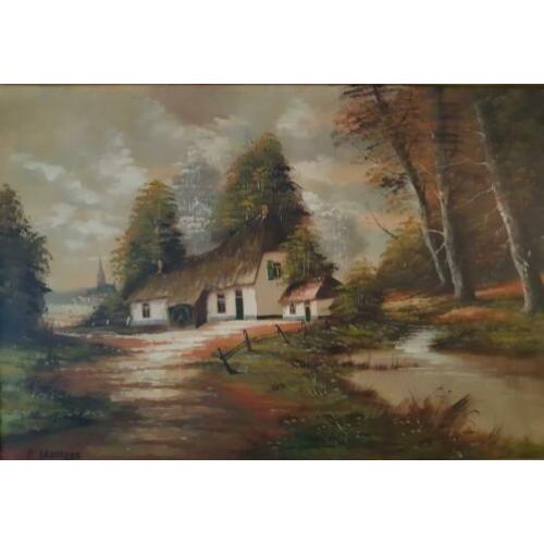 G. Janssens - Groot olieverfschilderij op doek