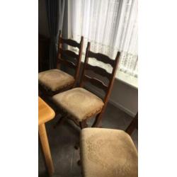 4 stoelen eiken zitting 47 hoog