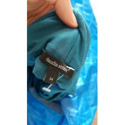 Nieuw CLAUDIA STRATER top 34 XS blauw mouw topje shirt S 36