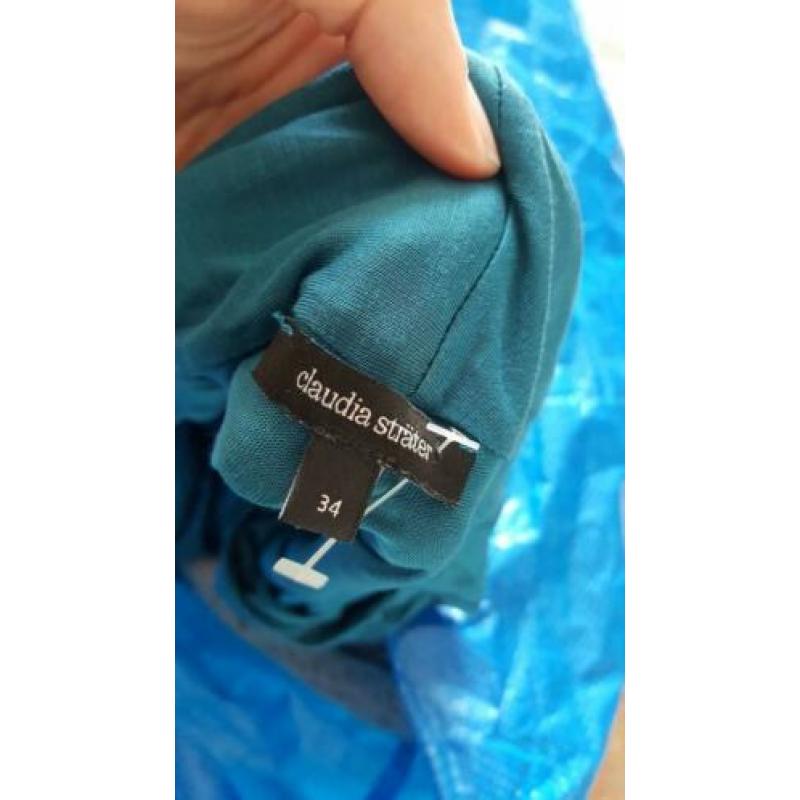 Nieuw CLAUDIA STRATER top 34 XS blauw mouw topje shirt S 36