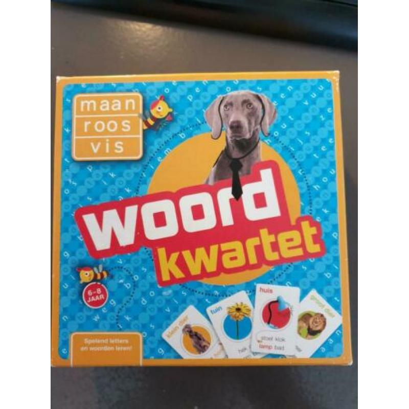 Maan roos vis kwartet nieuw woord kwartet van 6 tot 8 jaar