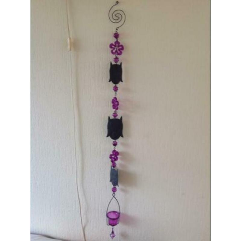 Nieuwe raamhanger, hanger met uilen en Waxinelichthouder