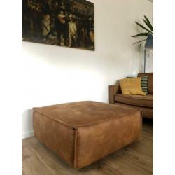 Buffel lederen hocker te koop