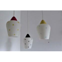 Philips vintage hanglamp Louis Kalff gekleurde bevestiging