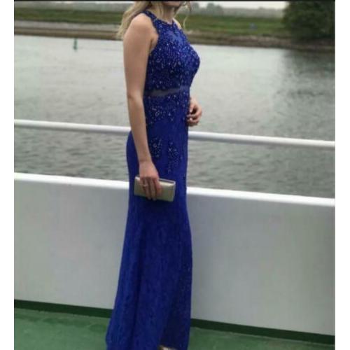 Prachtige Gala jurk van het met Opaack, blauw met glitter