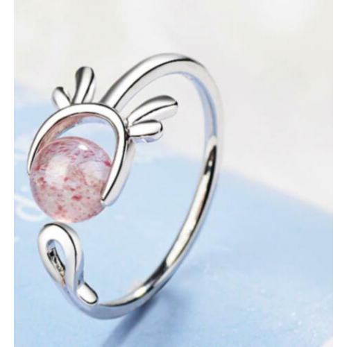 925 Sterling Zilveren Ring met Edelsteen Verstelbaar Nieuw