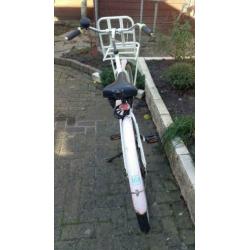 Meisjesfiets wit/roze 26 inch