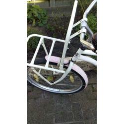 Meisjesfiets wit/roze 26 inch