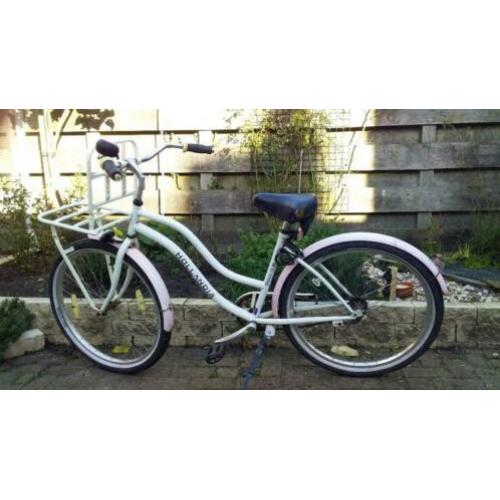 Meisjesfiets wit/roze 26 inch