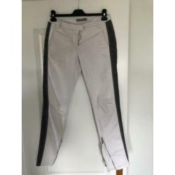 Gustav creme-witte skinny met grijze bies opzij maat 36
