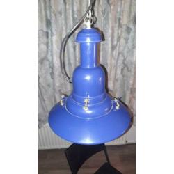 Hanglamp vintage origineel.... emaille petrol blauw.
