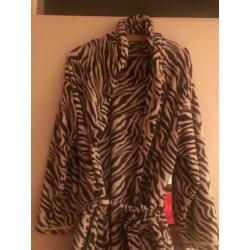 Badjas maat M in tijgerprint zacht fluffy