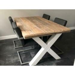 ACTIE:Industriële Eettafel Keukentafel Eethoek Steigerhouten