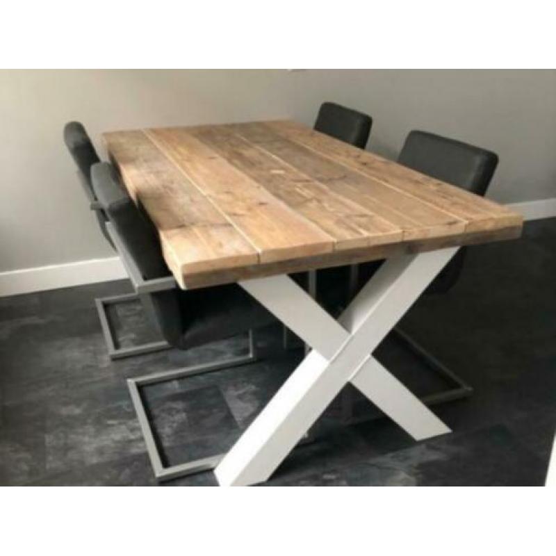 ACTIE:Industriële Eettafel Keukentafel Eethoek Steigerhouten