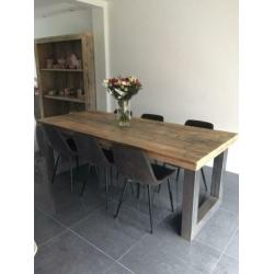 ACTIE:Industriële Eettafel Keukentafel Eethoek Steigerhouten