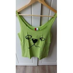Groene top met opdruk van H&M maat 38