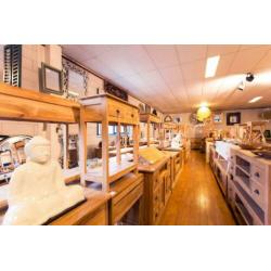 Brocante houten console - 30 cm - zilver- bij TTM Wonen