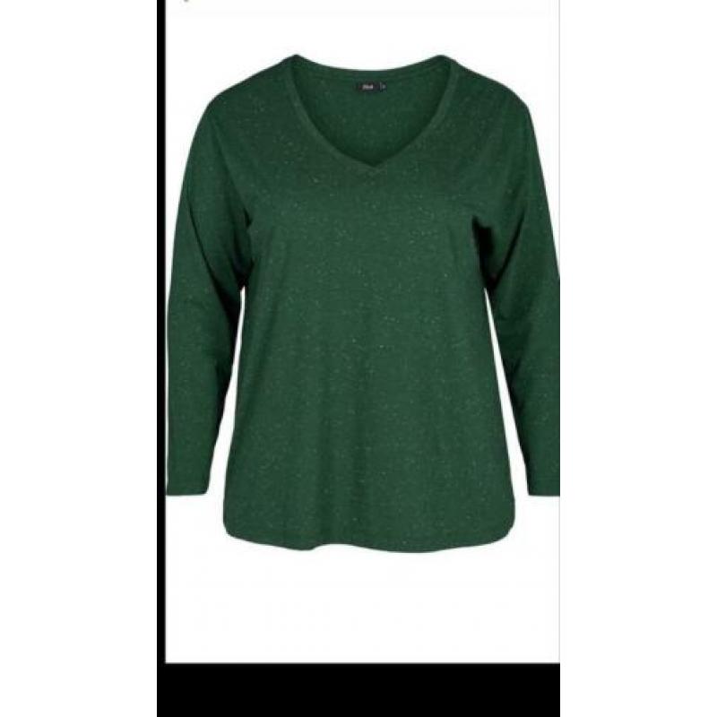 Nieuw shirt longsleeve groen Zizzi maat xl 54/56