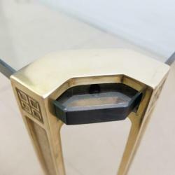 Peter Ghyczy salontafel vintage 70's uit glas en messing