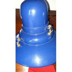Hanglamp vintage origineel.... emaille petrol blauw.