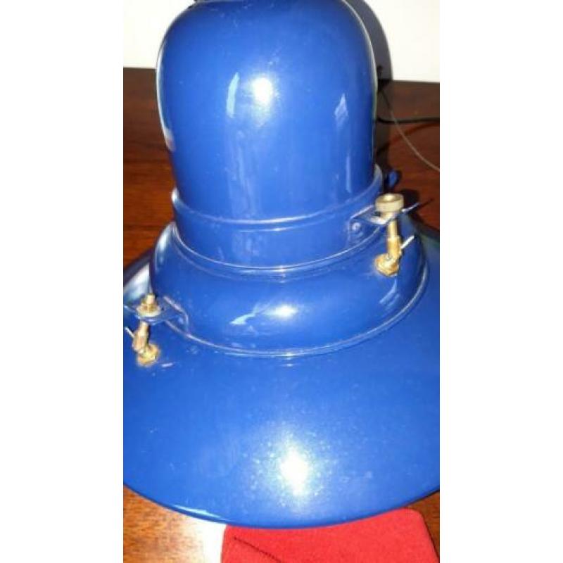 Hanglamp vintage origineel.... emaille petrol blauw.