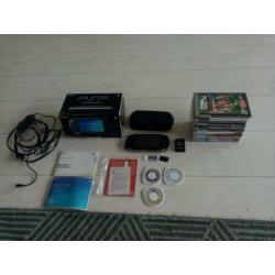 Psp 1004 Sony zwart boxed 9 games playstation psp