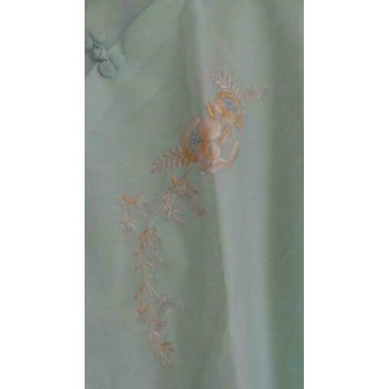 Vintage Fedo Chinese tuniek blouse mintgroen mt 40 -KB