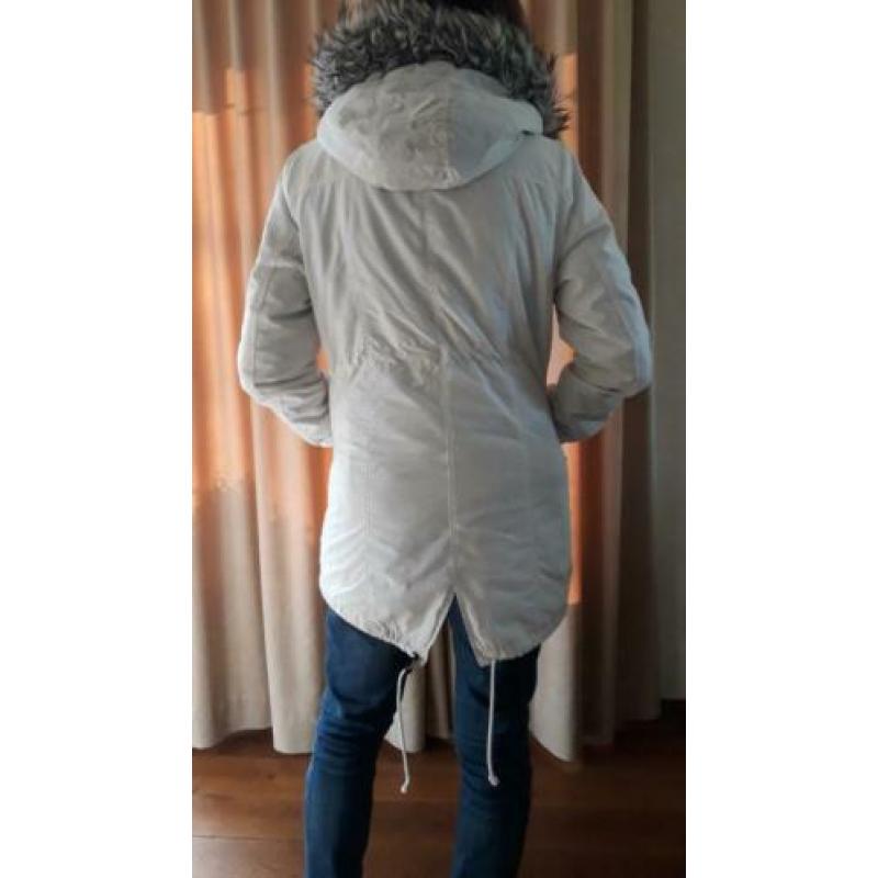 Witte parka winterjas, maat M