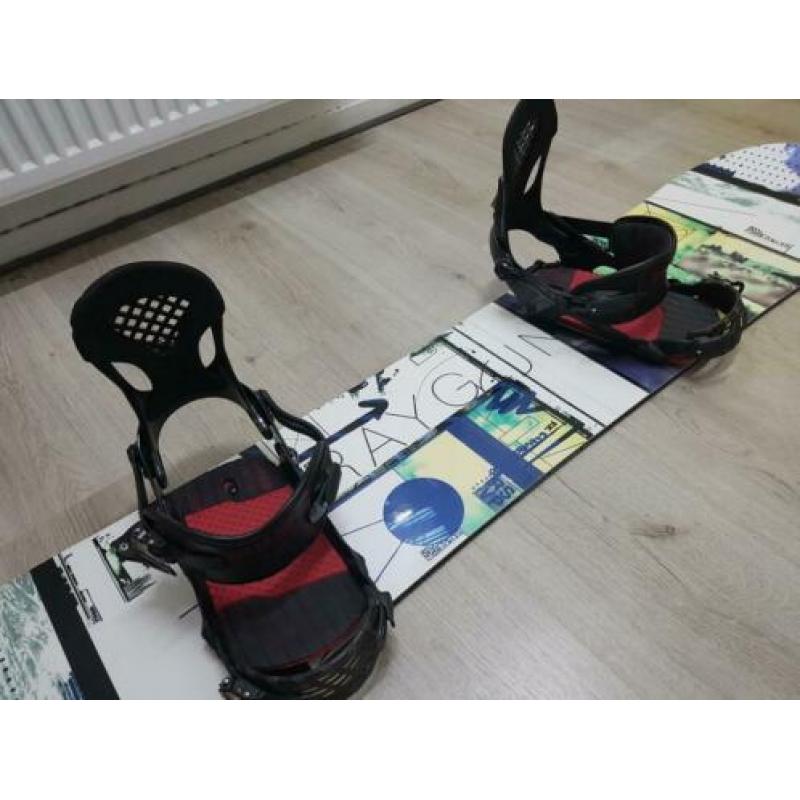 K2 raygun 157 wide snowboard + ride ex series bindingen xl