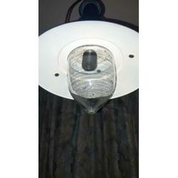 Hanglamp vintage origineel.... emaille petrol blauw.