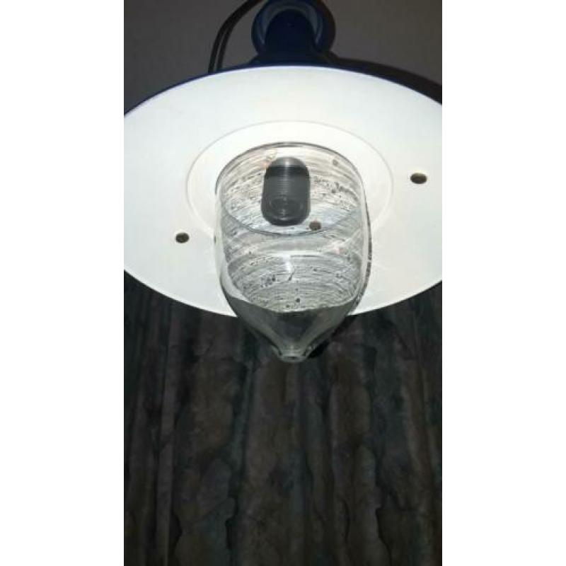 Hanglamp vintage origineel.... emaille petrol blauw.