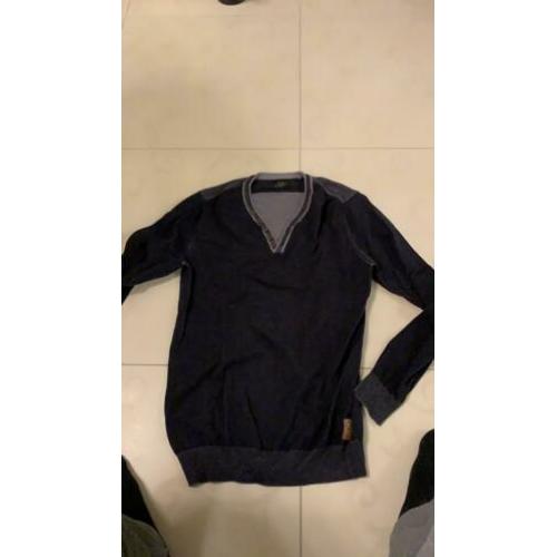 Company cotton club v-Hals trui maat L donker grijs