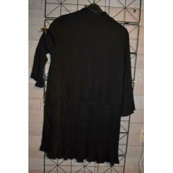 zwarte pliesee plooi blouse in maat M - dolssacim - q75