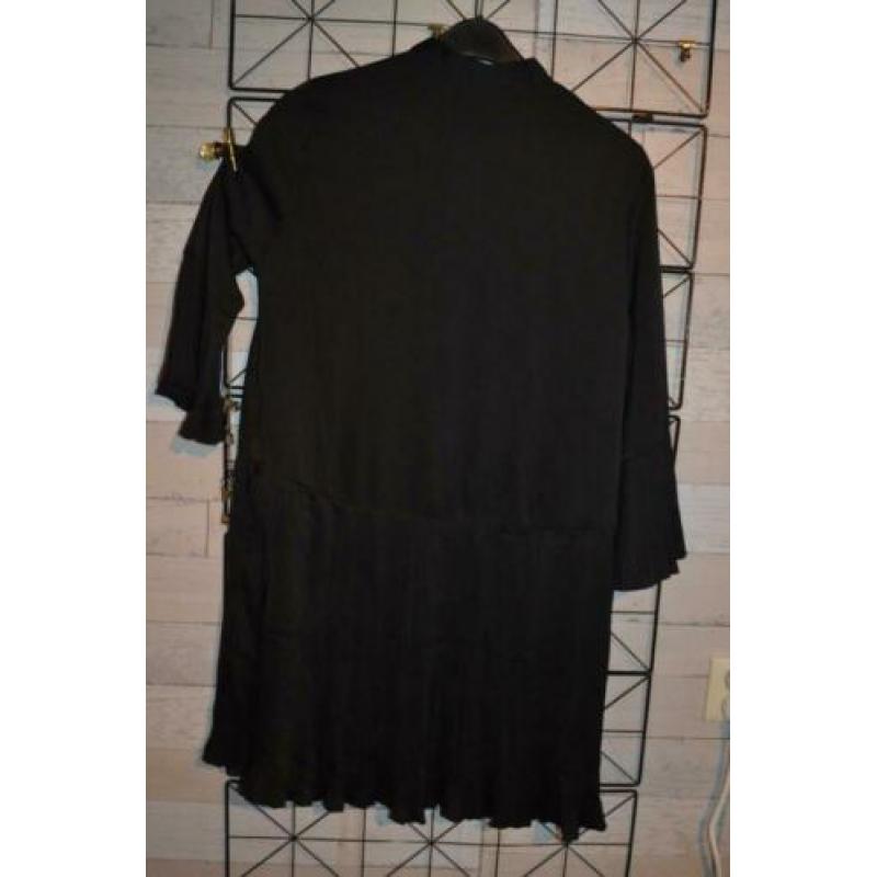 zwarte pliesee plooi blouse in maat M - dolssacim - q75