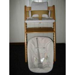 kinderstoel stokke tripp traap met newbornset/verkleinset