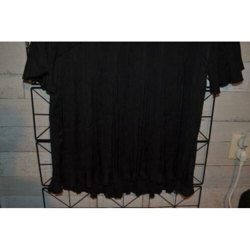 zwarte pliesee plooi blouse in maat M - dolssacim - q75