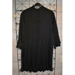 zwarte pliesee plooi blouse in maat M - dolssacim - q75