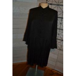 zwarte pliesee plooi blouse in maat M - dolssacim - q75