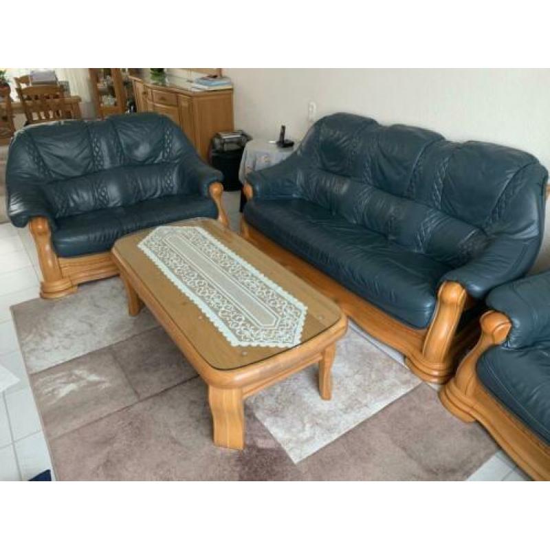 Complete eikenhouten meubelset incl. banken